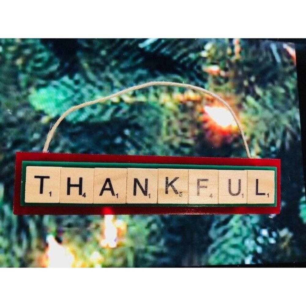 Thankful Original Innovate Dream Christmas Ornament Scrabble Inspire Believe God